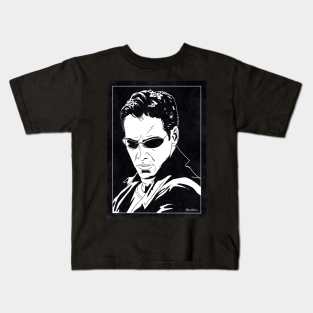 NEO - The Matrix (Black and White) Kids T-Shirt